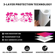 Load image into Gallery viewer, Car Decal for Women | Pink Heart Decal for Cars | Autos Racing Stripes Sticker for Fords, BMW, Chevy