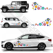Load image into Gallery viewer, Colored flowers decal for car | Side large decal sticker for Fords, BMW, Chevy