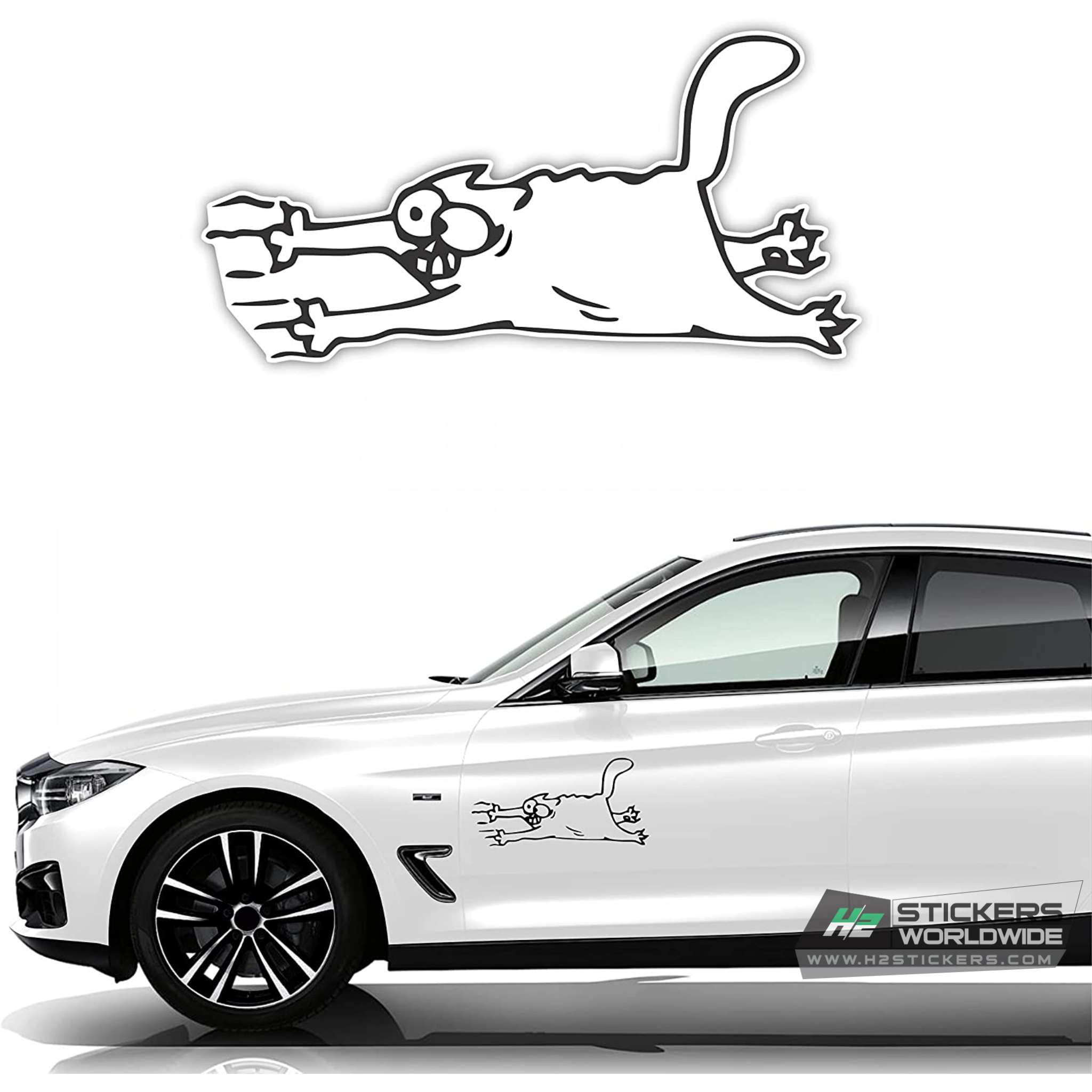 Scratch cat stickers for car  Funny sticker decal for Fords, BMW, Che – H2  Stickers - Worldwide