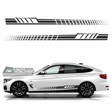 Load image into Gallery viewer, Black sport stripes decal for car | Autos Racing Stripes Sticker for Fords, BMW, Chevy
