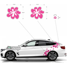 Load image into Gallery viewer, Car Decal for Women | Pink Flower Decal for Cars | Autos Racing Stripes Sticker for Fords, BMW, Chevy