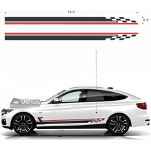 Load image into Gallery viewer, Red black stripes decal for car | Autos Racing Stripes Sticker for Fords, BMW, Chevy