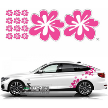 Load image into Gallery viewer, Car Decal for Women | Pink Flower Decal for Cars | Autos Racing Stripes Sticker for Fords, BMW, Chevy