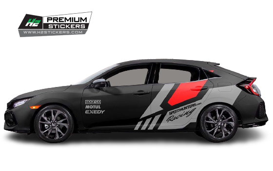 Car Side Decals - Vinyl Graphics Decals for Sedan - 027 – H2 Stickers ...