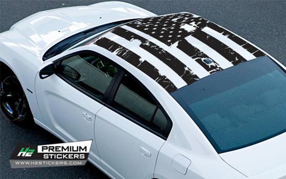 Car Roof Decals - American Flag Vinyl Graphics Decals for Car - 001 ...