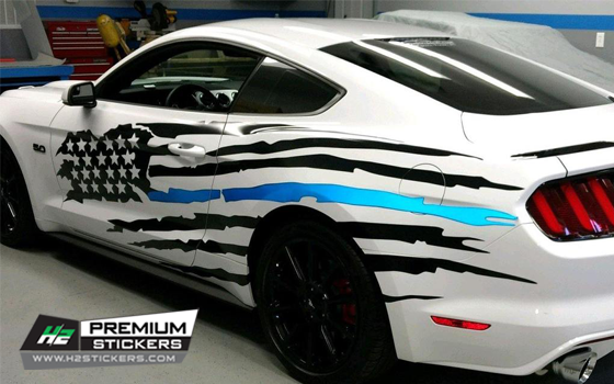 Car Side Decals - American Flag Vinyl Graphics Decals for Car - 003