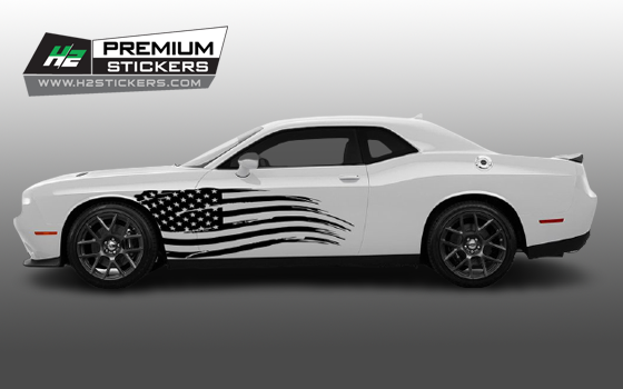 Car Side Decals - American Flag Vinyl Graphics Decals for Car - 005