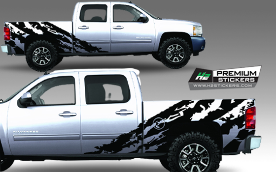 Decals Mudding Mud Tire Track Blackout Hood Vinyl Decal Graphic | Jeep