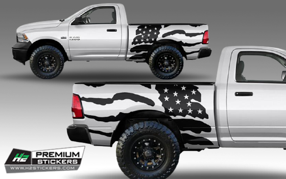 American Flag Decals Kit for Truck - Bed Decal for Pickup Truck Vinyl Graphics Decals for Truck - 008
