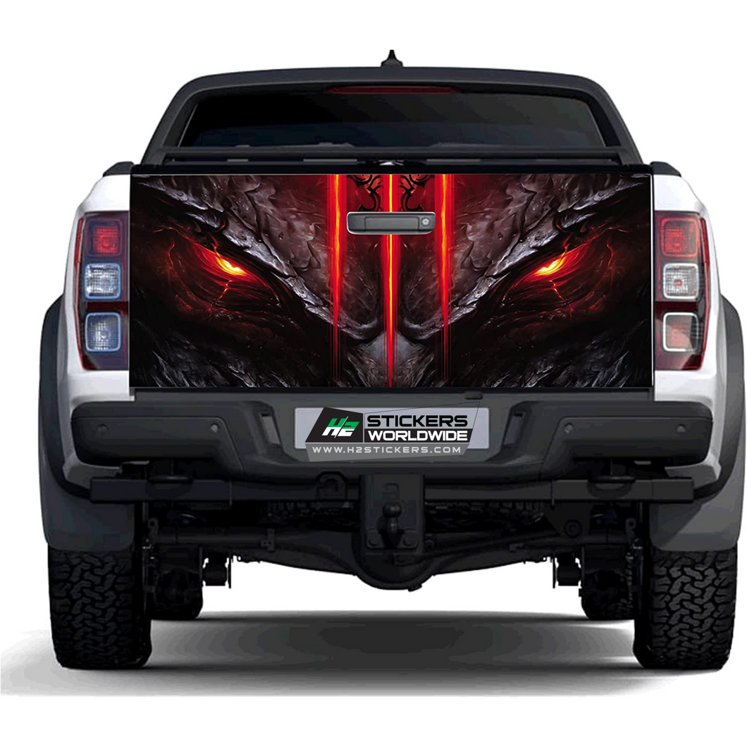 Dragon eyes tailgate decal for Truck | Vinyl Graphic Sticker for Fords, BMW, Chevy