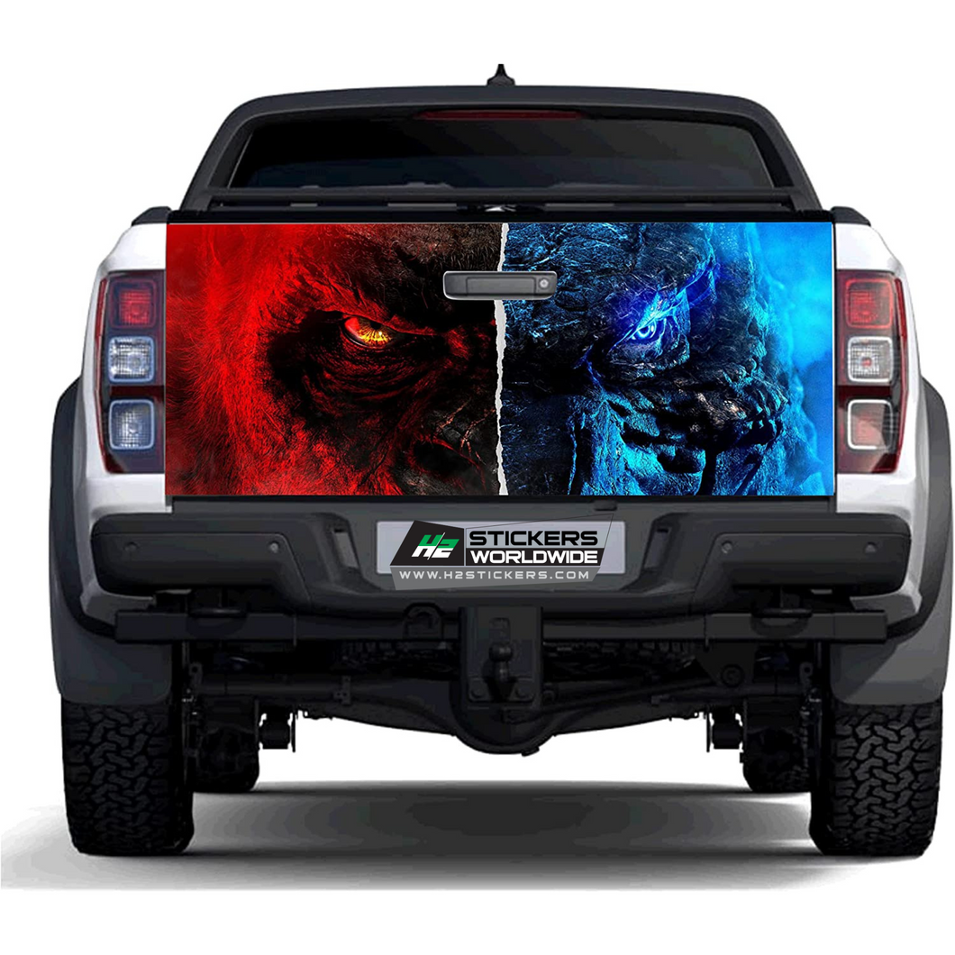 Monster and Gorilla tailgate decal for Truck | Vinyl Graphic Sticker for Fords, BMW, Chevy