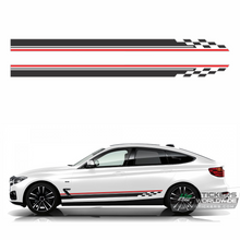 Load image into Gallery viewer, Red black stripes decal for car | Autos Racing Stripes Sticker for Fords, BMW, Chevy
