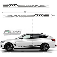 Load image into Gallery viewer, Black sport stripes decal for car | Autos Racing Stripes Sticker for Fords, BMW, Chevy
