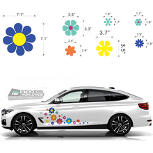 Load image into Gallery viewer, Colored flowers decal for car | Side large decal sticker for Fords, BMW, Chevy
