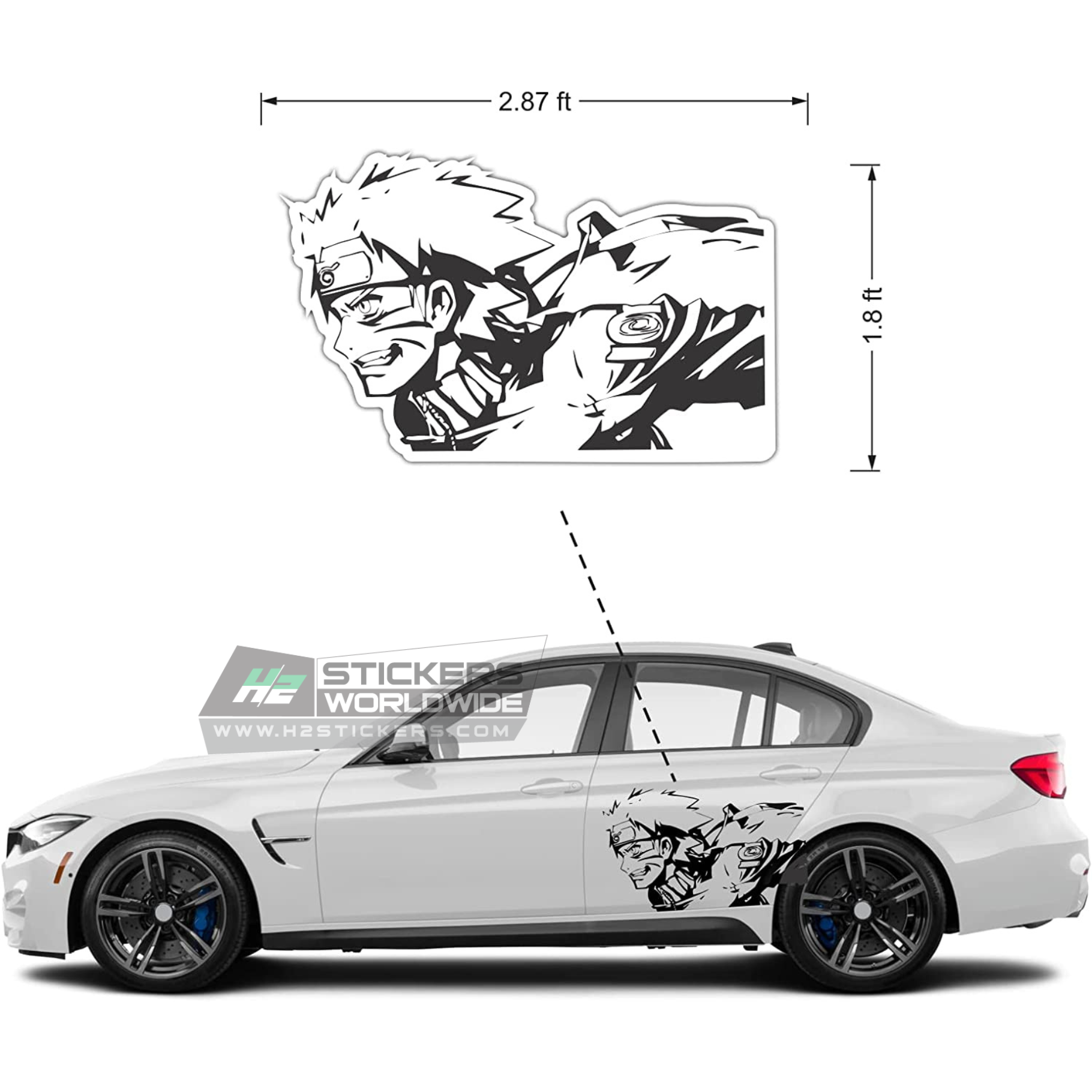 Amazon.com: Stikka Vinyl Car Hood Wrap Full Color Graphics Decal Anime  Manga Tokyo Ghoul Sticker #3 54
