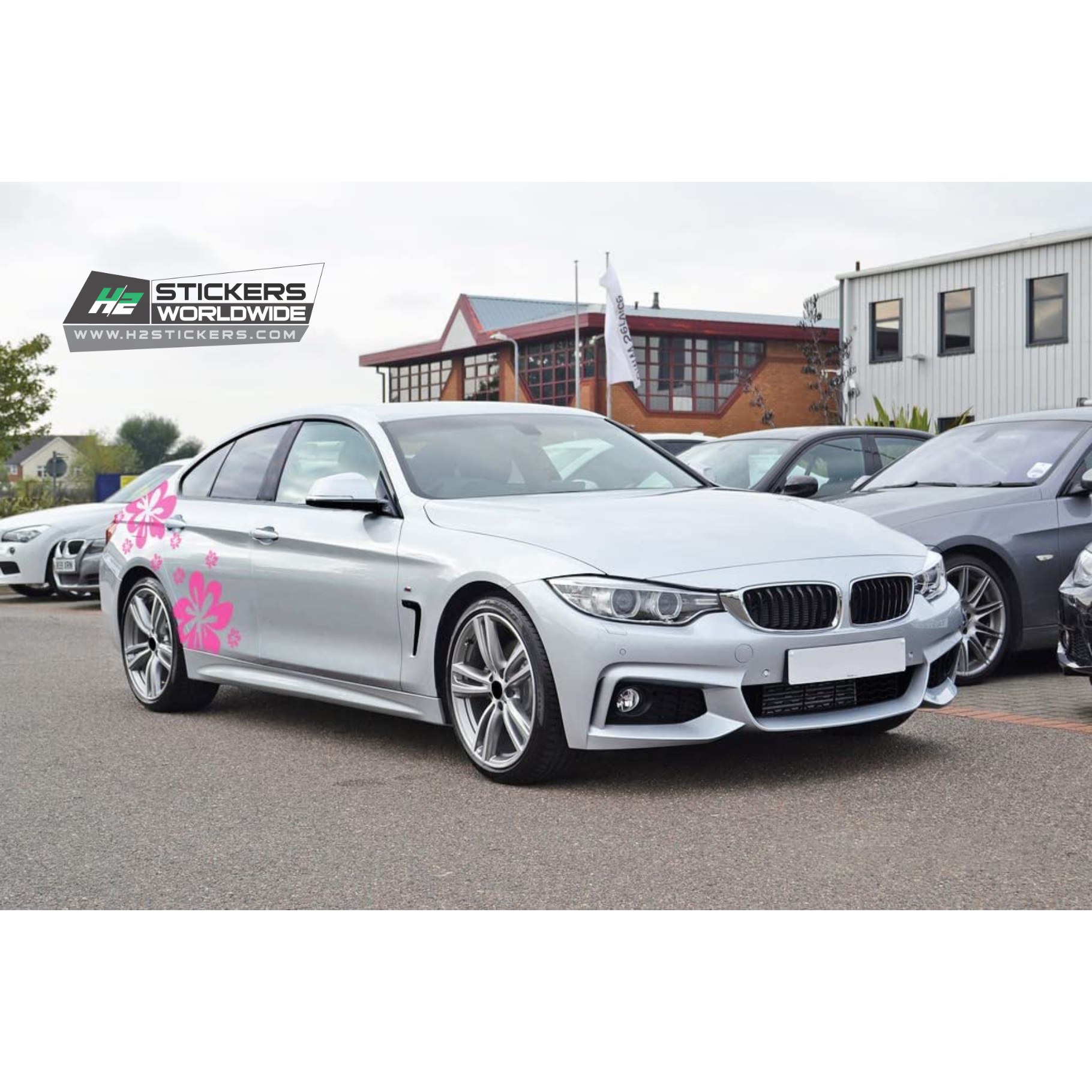 Car Decal for Women | Pink Flower Decal for Cars | Autos Racing Stripe ...