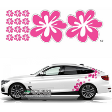Load image into Gallery viewer, Car Decal for Women | Pink Flower Decal for Cars | Autos Racing Stripes Sticker for Fords, BMW, Chevy
