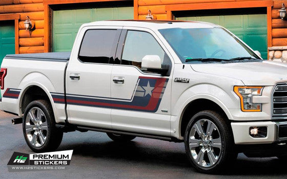American Flag Decals Kit for Truck - Side Decal for Pickup Truck Vinyl Graphics Decals for Truck - 007