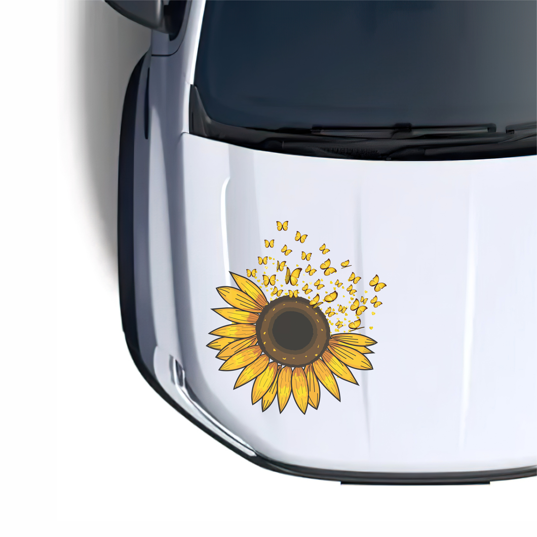 Sunflower decal for car | Car decal for women | Vinyl graphic decal for Sedan, SUV, Trucks