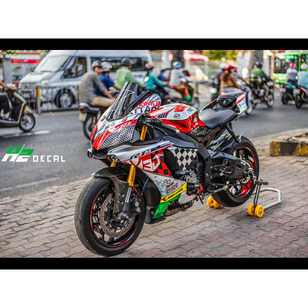 Stickered R1 Rims YAMAHA YZF-R1 Stickers Kit - 009 – H2 Stickers - Worldwide