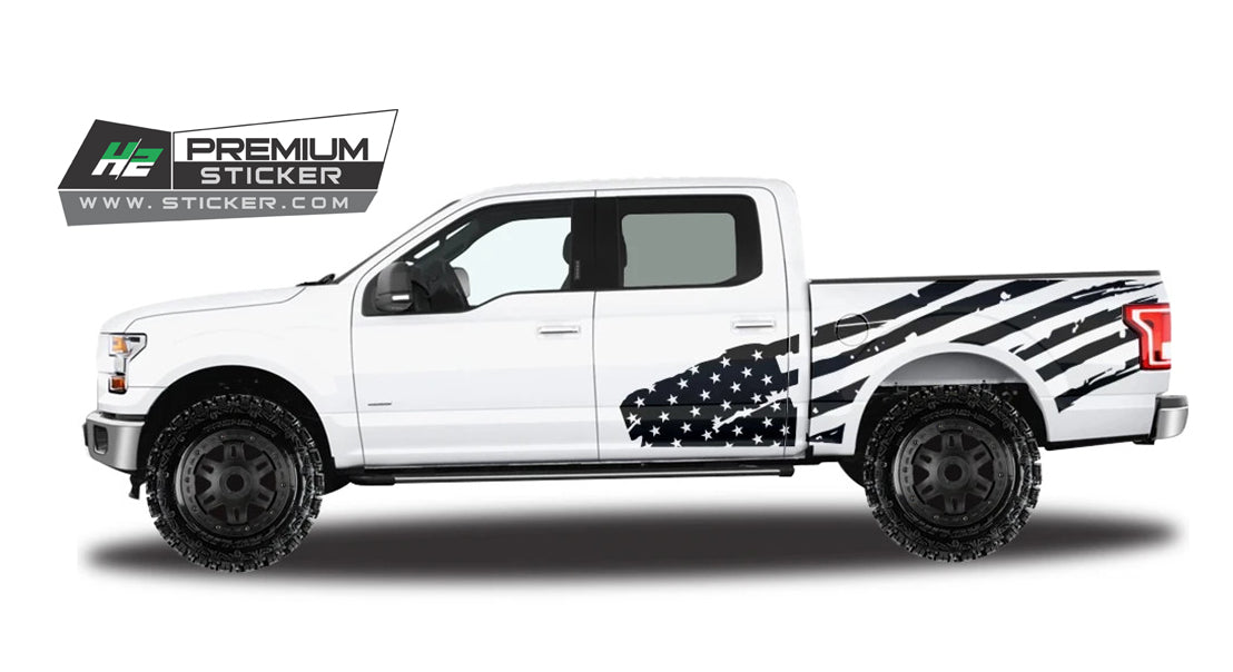 American Flag Rocker Panel Graphics Decal Wrap Kit Truck SUV Red White Blue V1 E - Foto 5